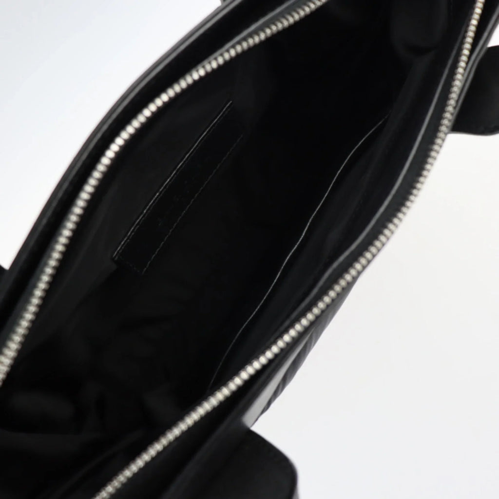 nylon Balenciaga fittings Pre-Owned bag black leather (Good) 363425 metal tote Kabas silver S BALENCIAGA