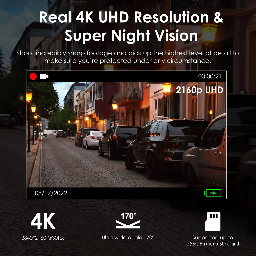 Recorder and V55 Camera 5.0 with GPS Dash Wi-Fi, Modular Cam Dash Car GHz Rexing 4K Capabilities,