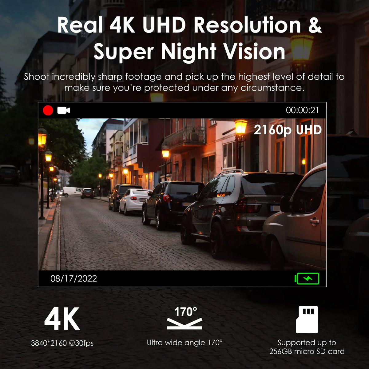 Recorder and V55 Camera 5.0 with GPS Dash Wi-Fi, Modular Cam Dash Car GHz Rexing 4K Capabilities,