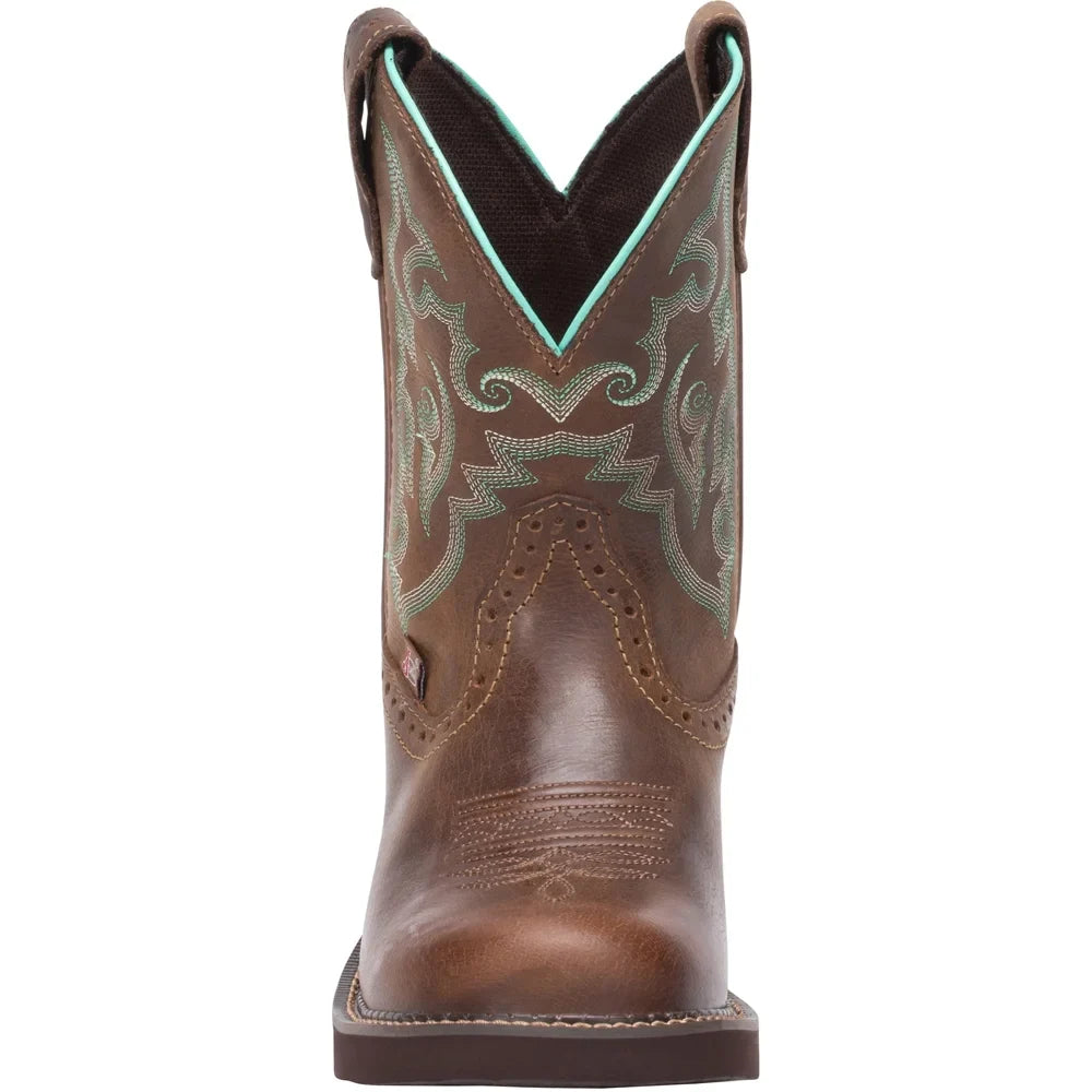 Justin Boots Toe 1-2" Womens Heel Casual Mid Round Low Calf Boots Gemma