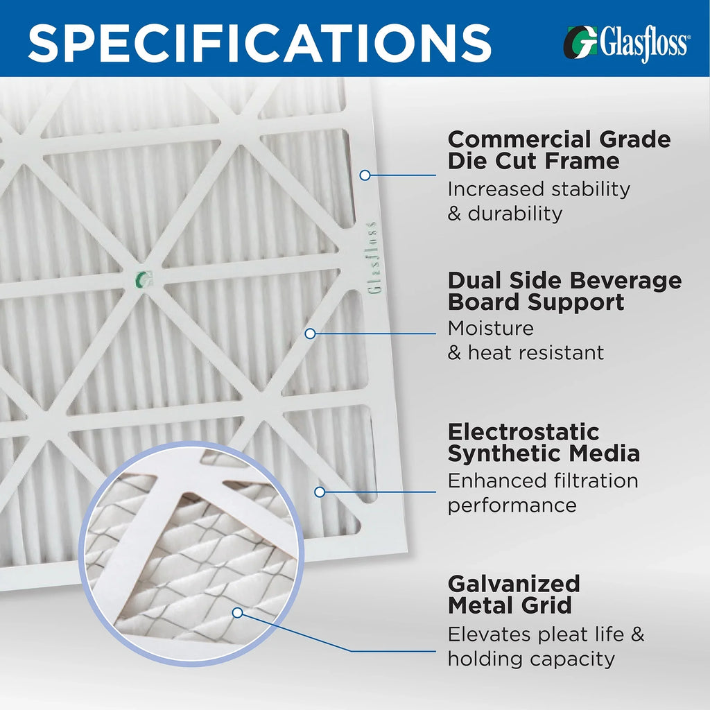 Air Furnace x 20x24x4 Box of Size: 4. 23-3/8 MERV x 19-3/8 Filters. ZL 3-3/4 AC 10 Exact Pleated Glasfloss