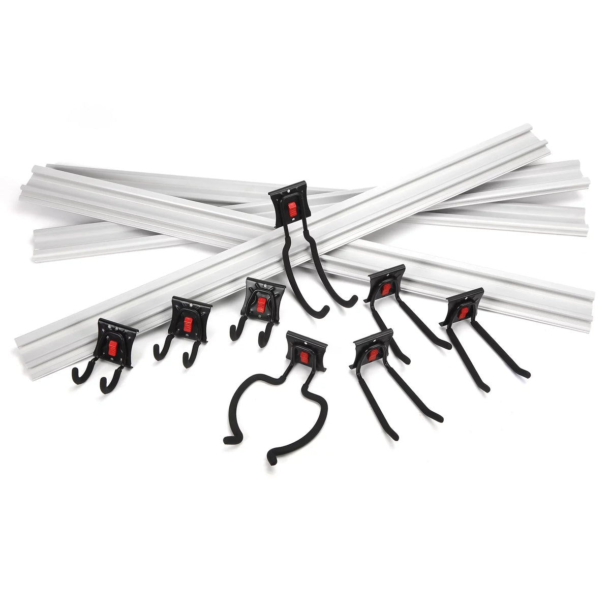 Snap Organizer Kit Rail 12-Piece System Quick-Release Hyper Tough Garage
