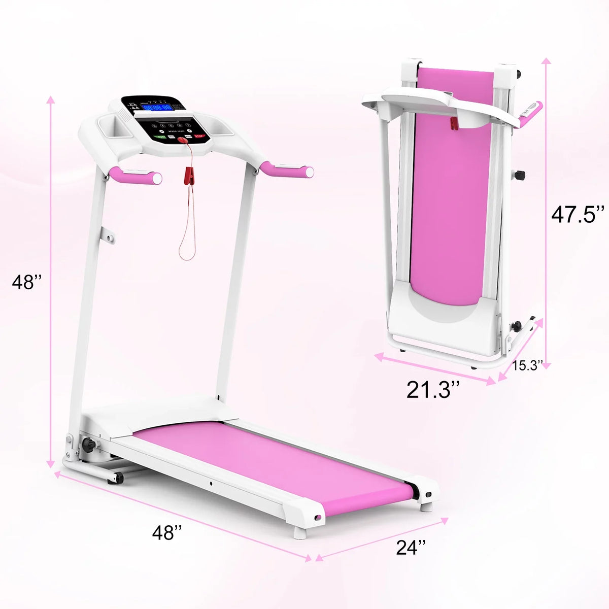 Apartment, for Home, Motorized Running Fitness Folding Electric Space Treadmill Gym Workout Install, Save Small for Jogging Machine Easily Walking