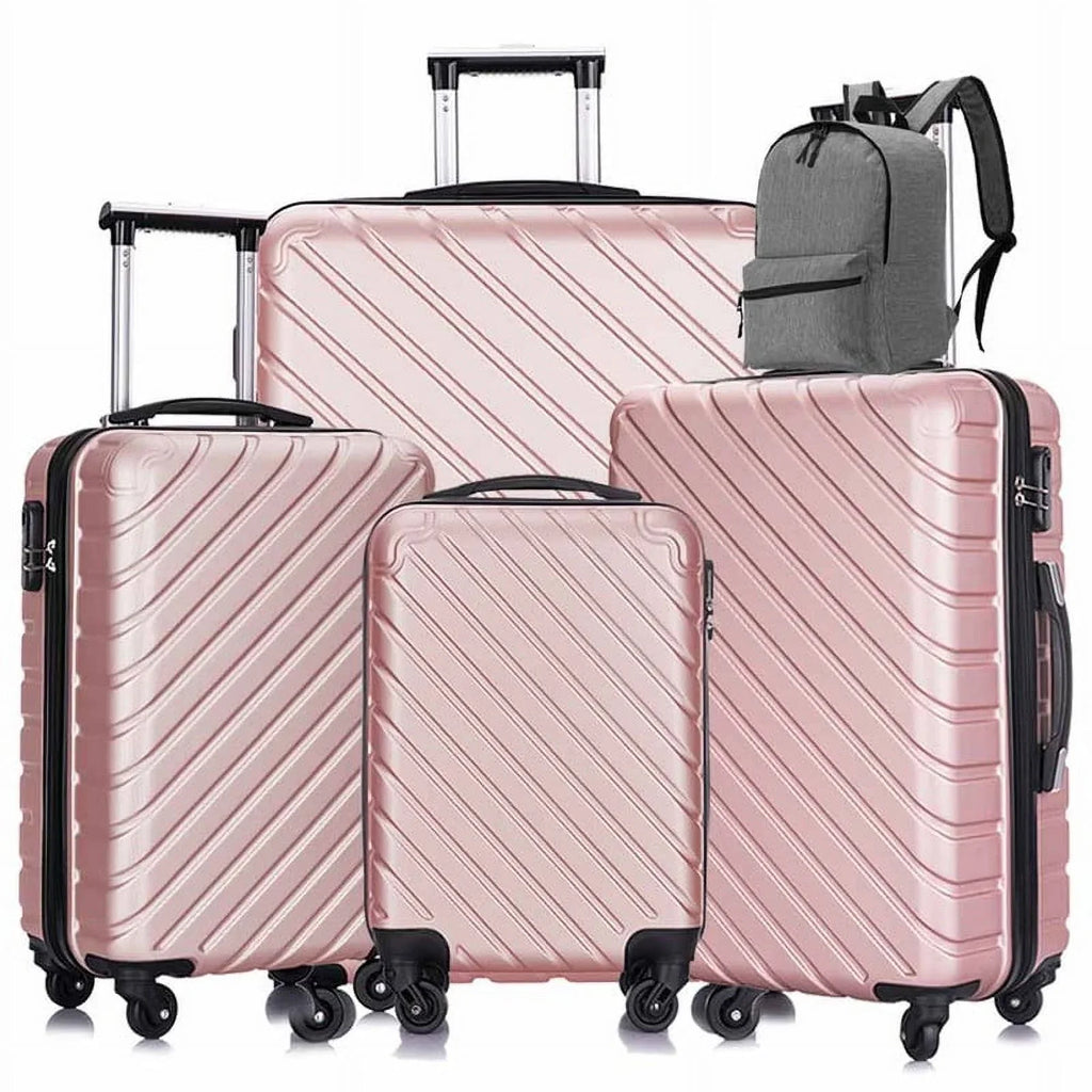 rose Luggage Hardshell Suitcase,Carry Luggage Free gold On Sets,Travel Cover&Hanger Inside with Wheels Spinner Piece 4