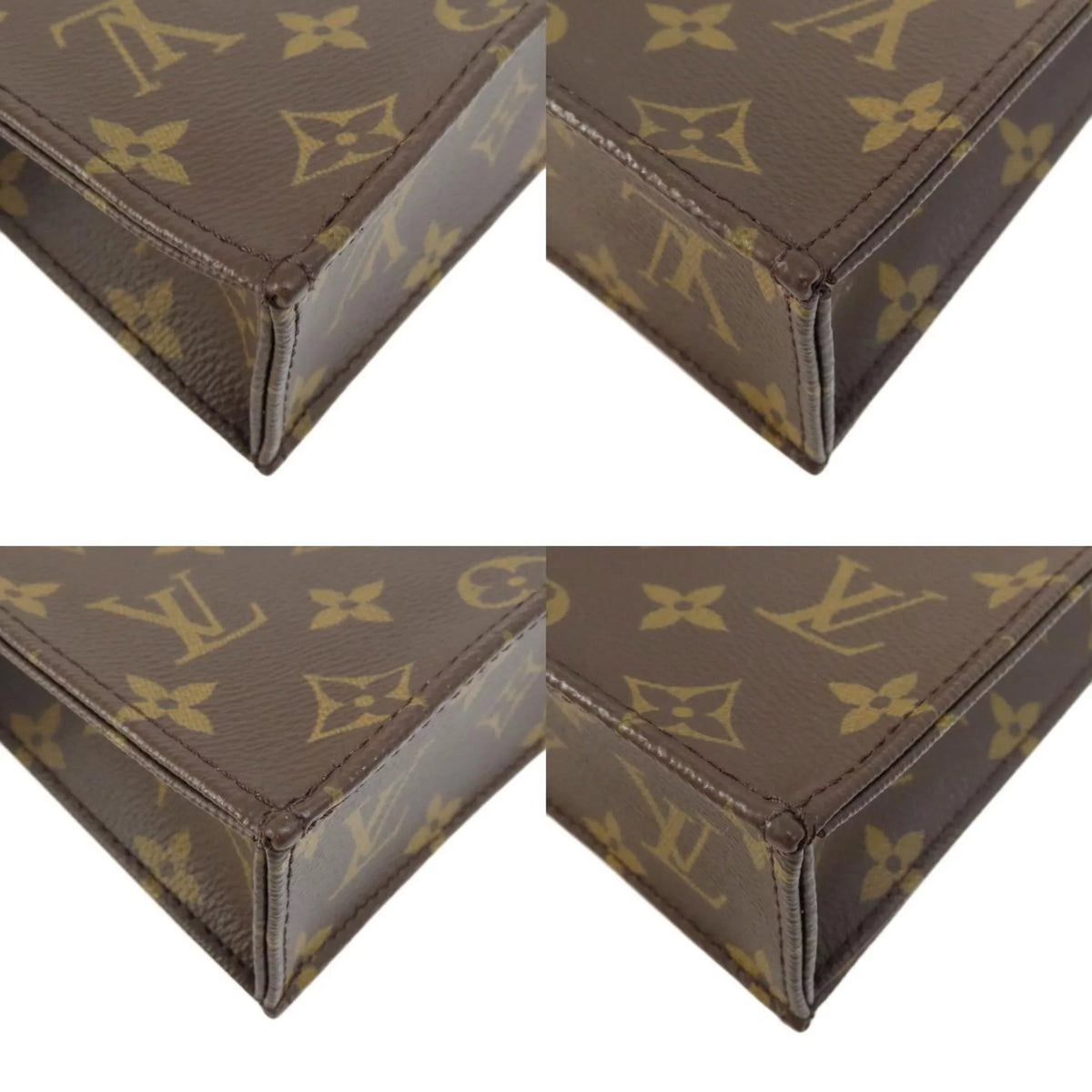 Monogram LOUIS Sac Pla Vuitton VUITTON Women's Petite Canvas Louis (Good) M69442 Handbag Pre-Owned