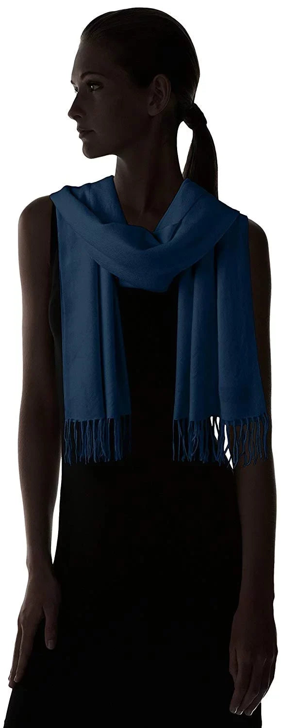 Soft La Cashmere Navy, Women's Twill Fiorentina Size Scarf, One