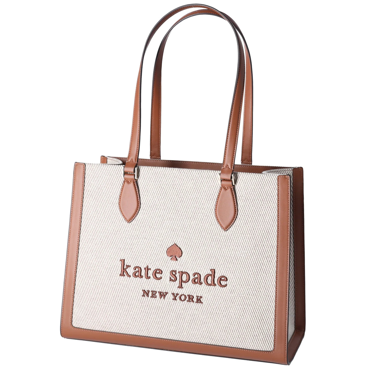 KF508 Warm Shoulder Kate Canvas Spade Gingerbread Leather Large Ellie Tote