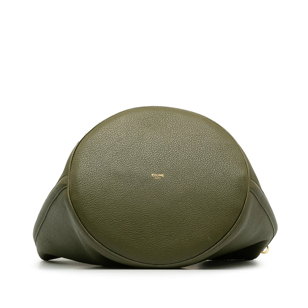 Bucket Celine Teen DrawstringBag Leather Green Pre-Owned Bucket Authenticated 16 (Good) Bag Unisex Calf