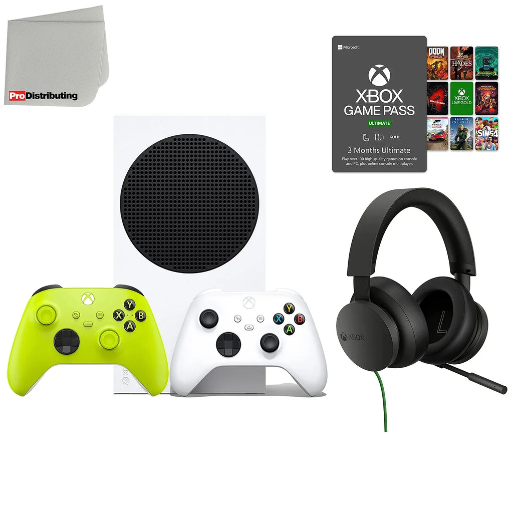 Volt Video Controller Console S Electric Stereo Wireless Gaming Microsoft Xbox - Gamepass All-Digital Headset, Microfiber 512GB Cleaning with Xbox Series - Cloth and Extra Game 3-Month Ultimate