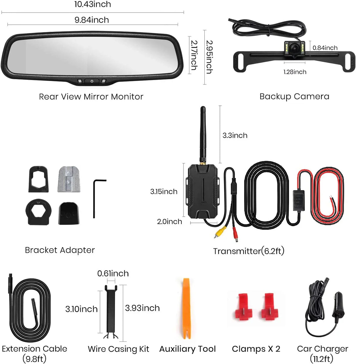 No Car/Trucks, Camera No Backup Camera Upgrade Wireless 68 IP Up Wiring, AUTO-VOX Super Interference, Vision Look Night T1400 Waterproof OEM for Back