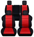 Bench Cotton Rear & Seat 4-Door Red Wrangler 2011-2012 Front - Covers:Black Split T259-Designcovers Jeep and JK Fits