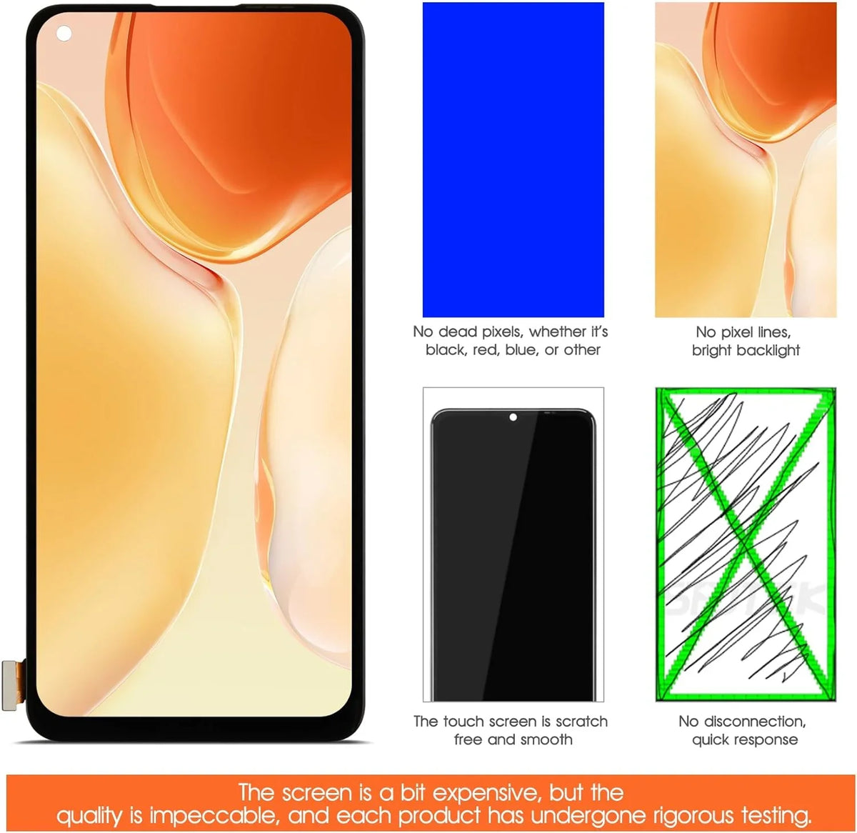 Digitizer KB2000 Screen Touch for Assembly Part Replacement Fingerprint) (Support OLED Display 8T+ KB2003 5G Repair Screen 8T KB2001 LCD KB2005 Oneplus
