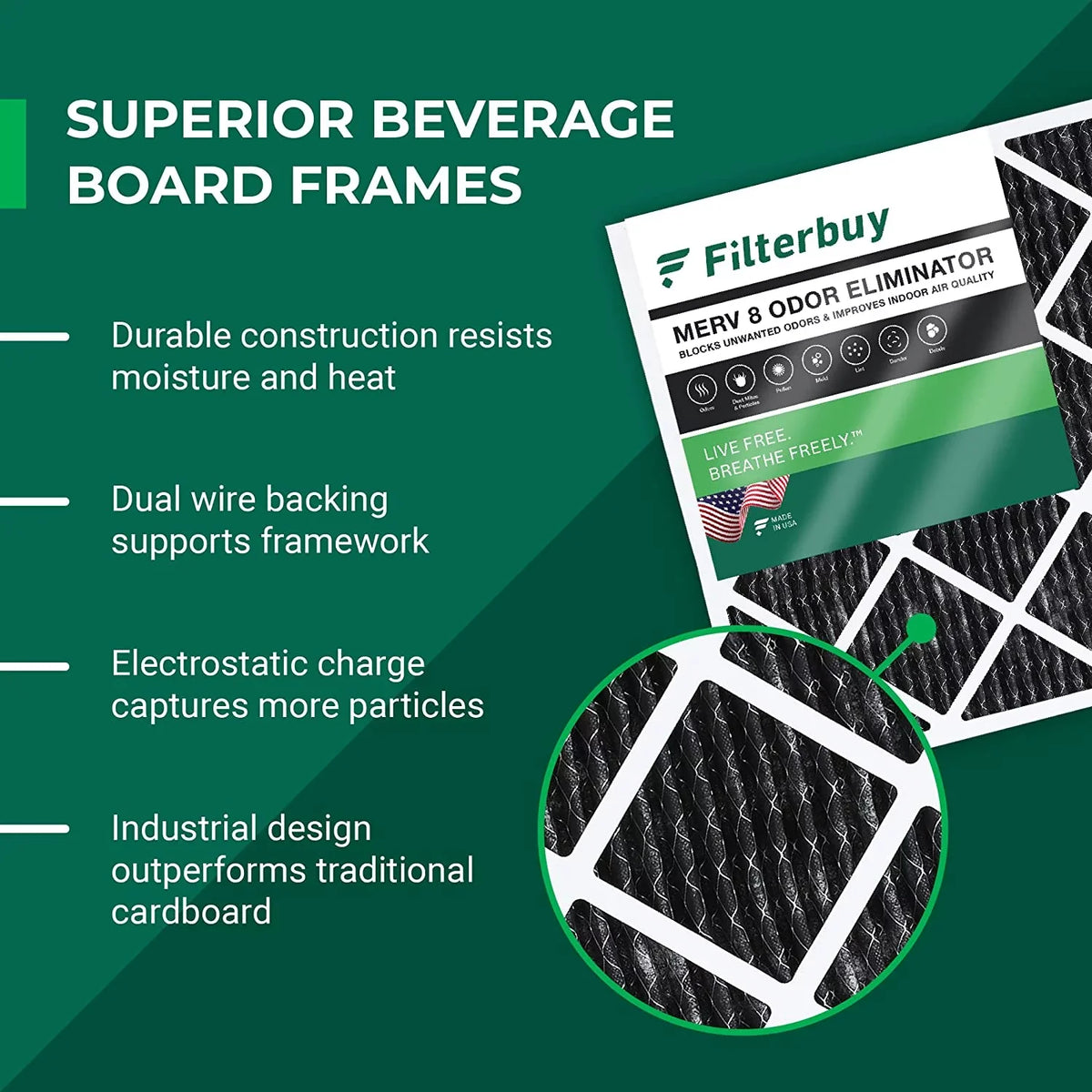 Filters Furnace Carbon Pleated Eliminator AC Activated (5-Pack) Odor 20x30x1 8 Filterbuy MERV with HVAC Air