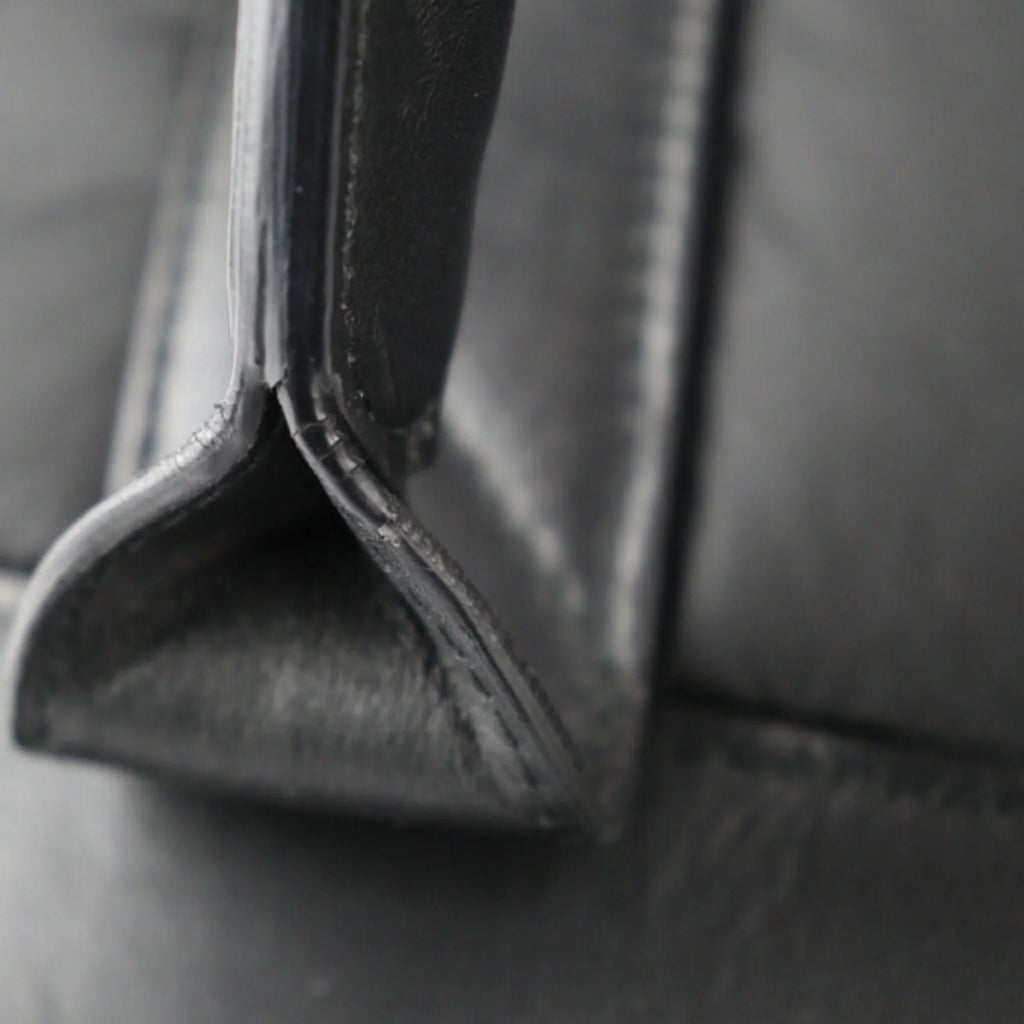 nylon Balenciaga fittings Pre-Owned bag black leather (Good) 363425 metal tote Kabas silver S BALENCIAGA