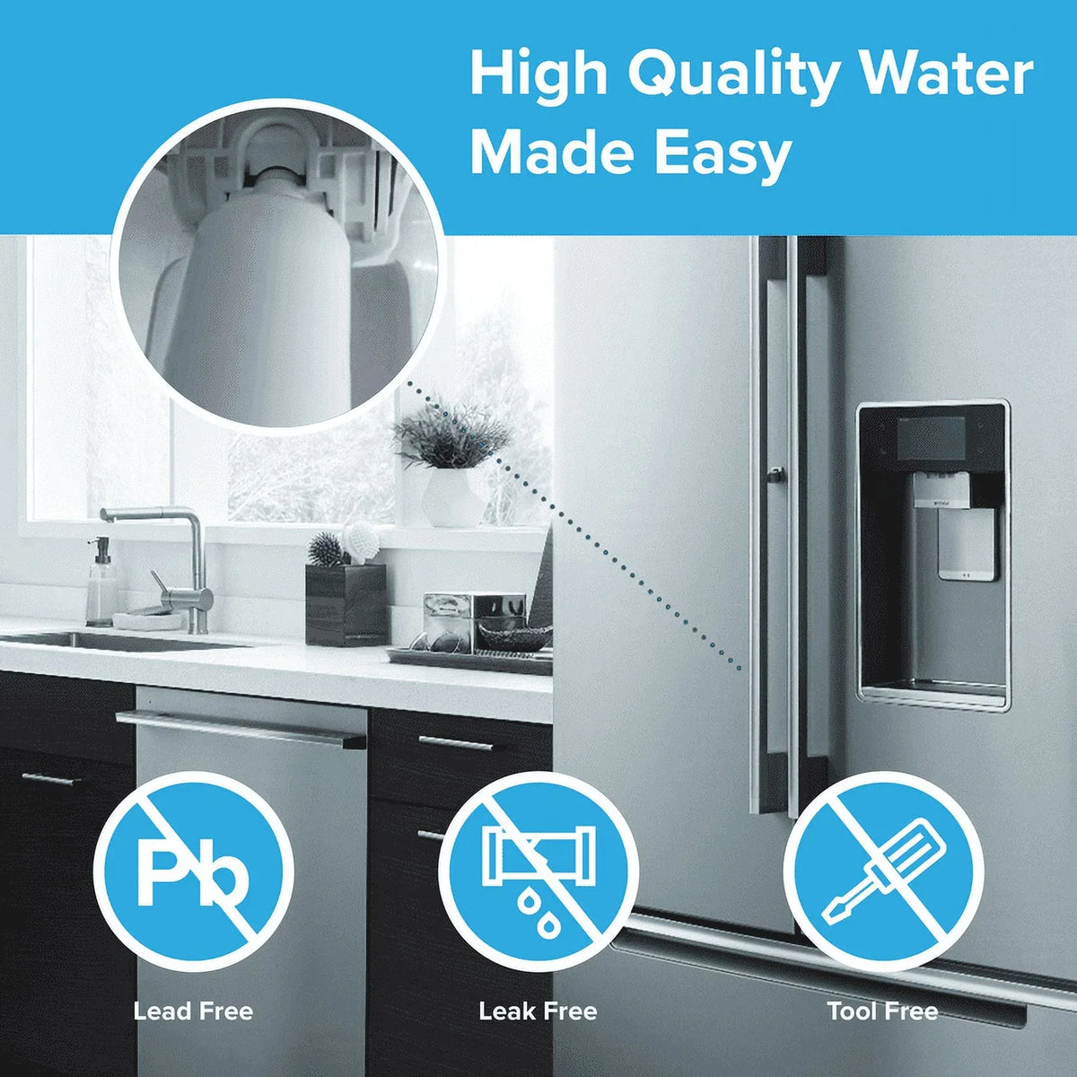 LT1000PC, Refrigerator LT-1000PC, With 6046A Brio Water LGLT1000P, Filter LT1000PCS, Replacement ADQ74793501 Compatible