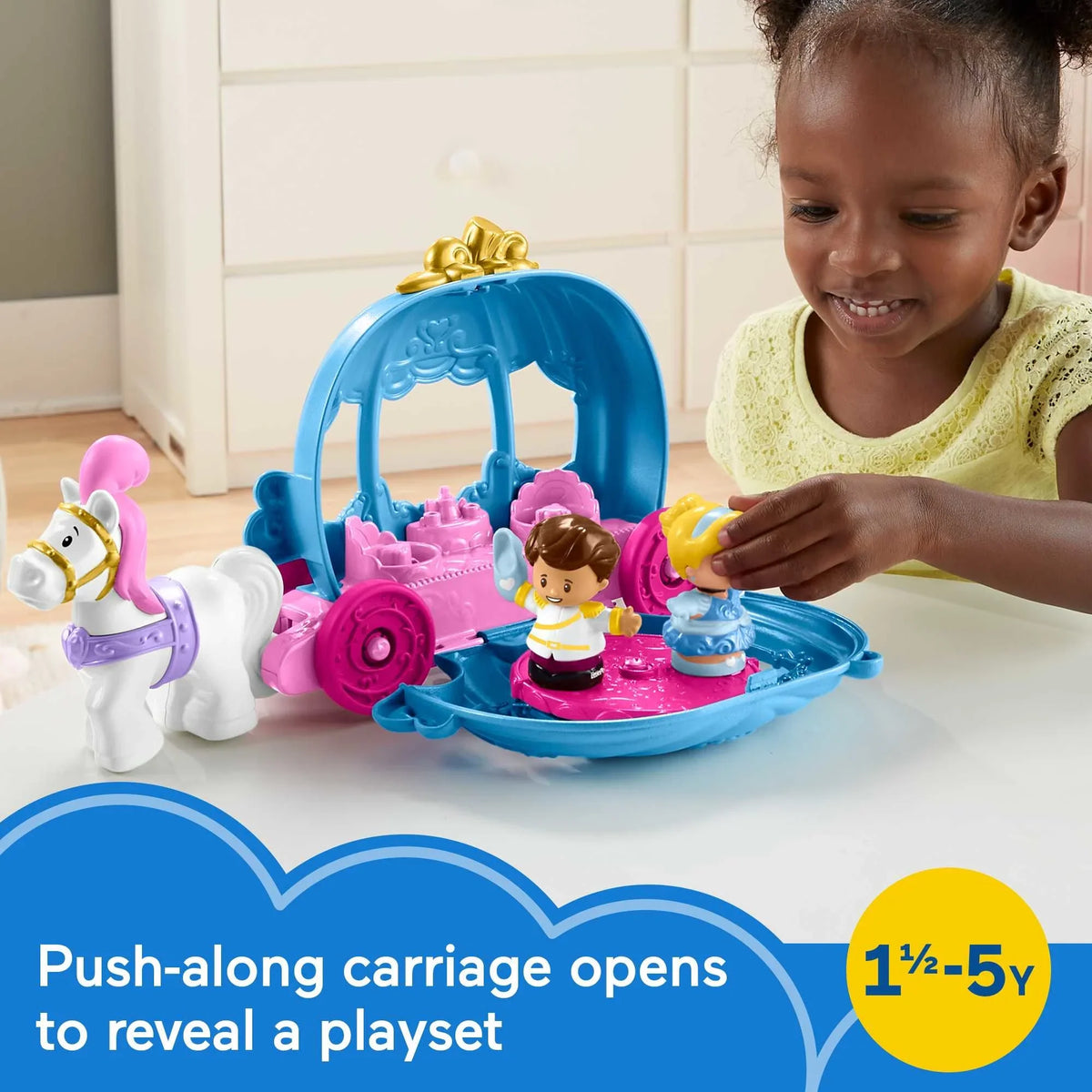 Carriage Dancing Figures & Horse Little Disney People Playset Princess Cinderella’s Toddler with