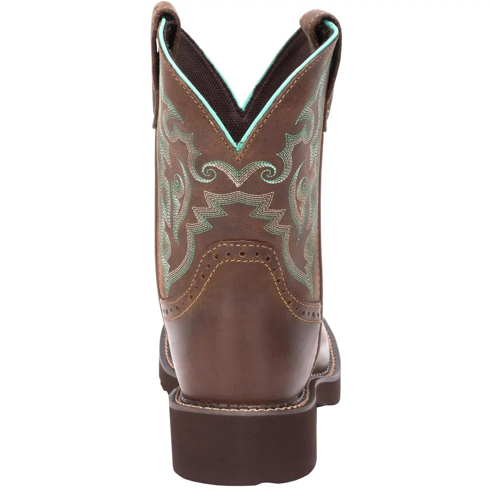 Justin Boots Toe 1-2" Womens Heel Casual Mid Round Low Calf Boots Gemma