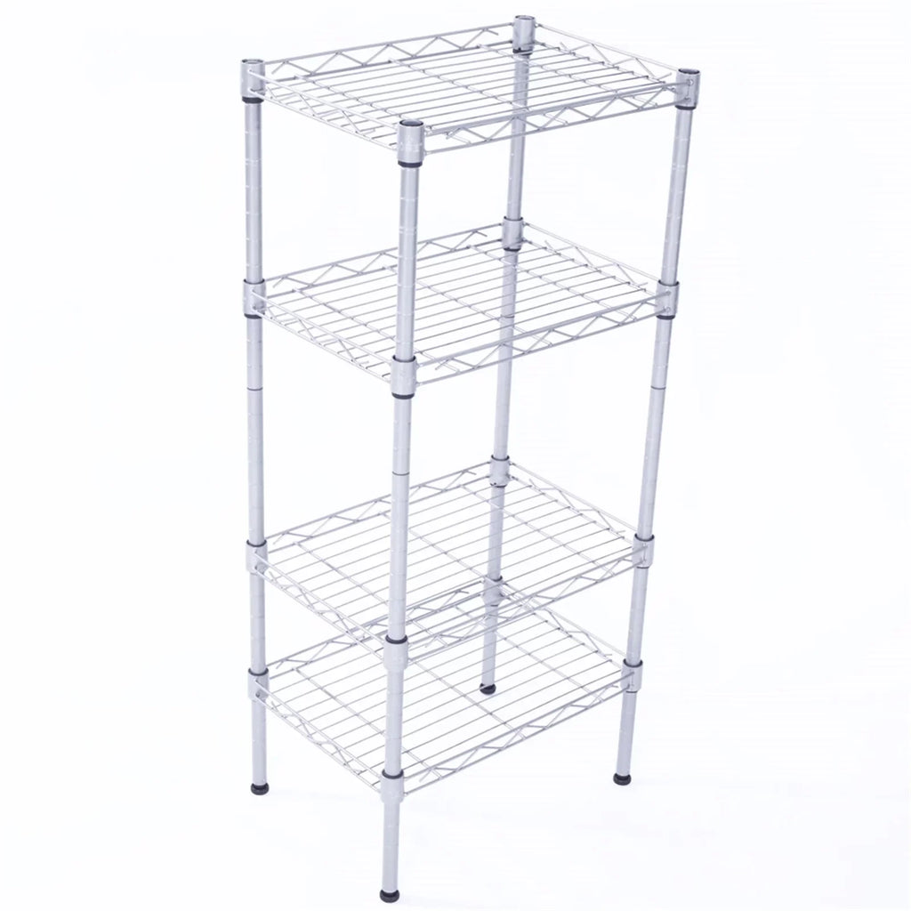 Rack Organizer Wire Bathroom 13.77L Pantry Closet 4-Tier Wx CAIHONG 9.84 31.5H) Shelving (Silver, Perfect for Storage Unit Kitchen Adjustable Metal Organization x Laundry