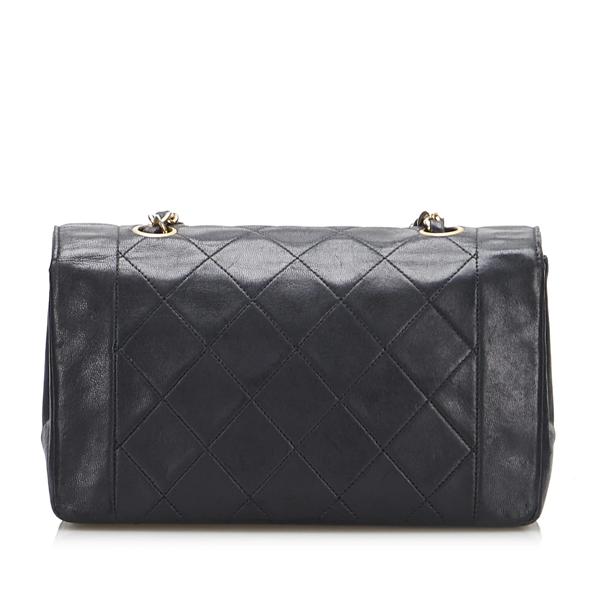 Small Leather Crossbody Flap Black Chanel (Good) Bag Pre-Owned Lambskin Authenticated Diana Unisex