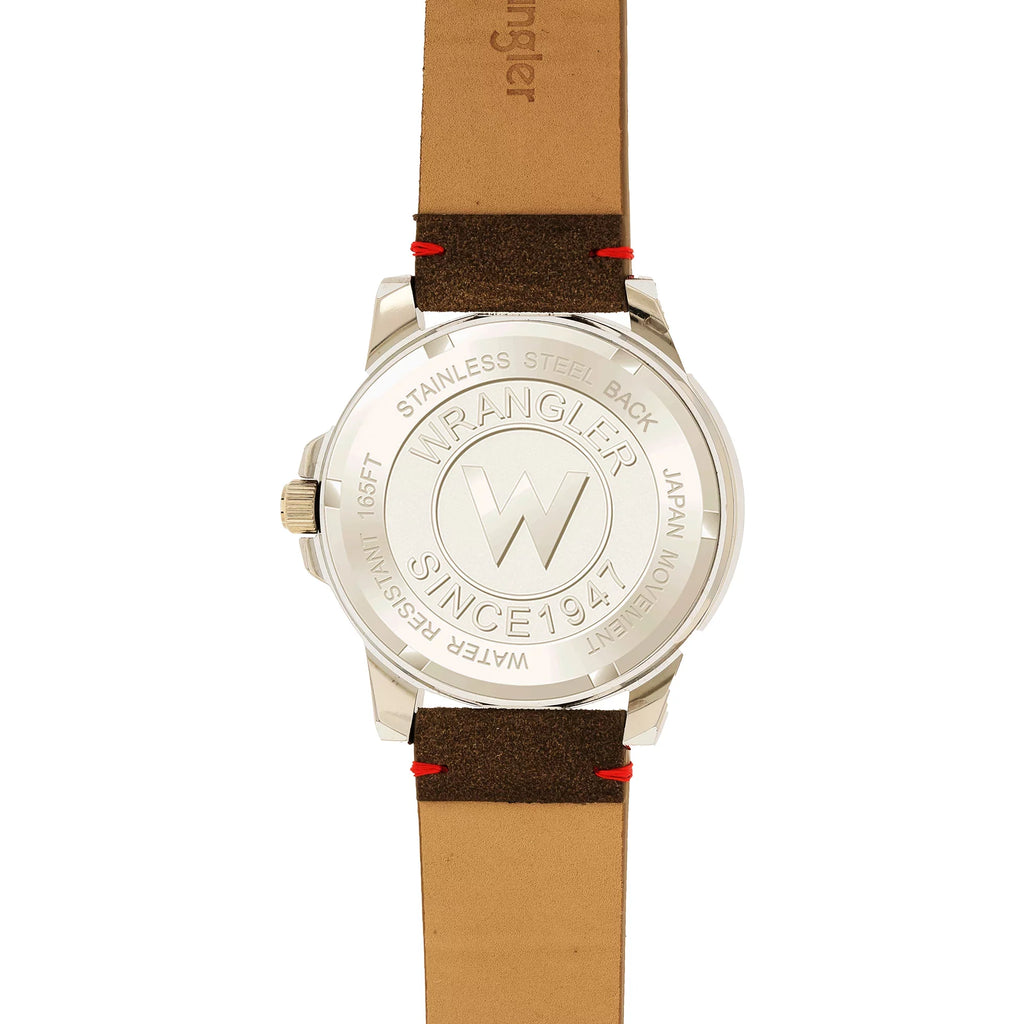 Wrangler Watch Black Dial, Strap Beige 48mm