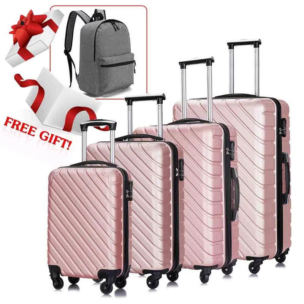 rose Luggage Hardshell Suitcase,Carry Luggage Free gold On Sets,Travel Cover&Hanger Inside with Wheels Spinner Piece 4