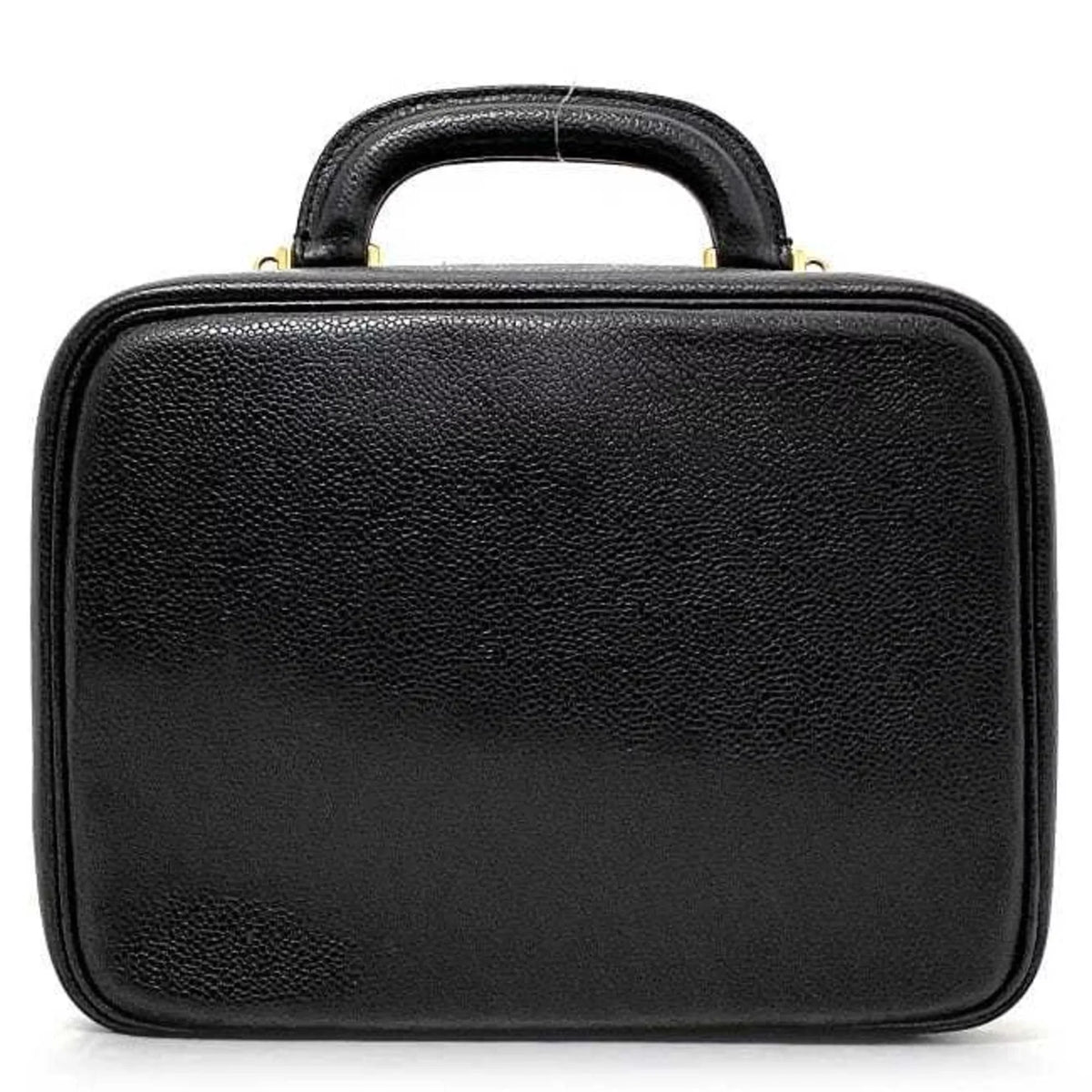 GP Cocomark Leather Vanity Skin Gold CHANEL Chanel 4th (Good) Pre-Owned Bag Black A07061 Caviar Handbag Stitch