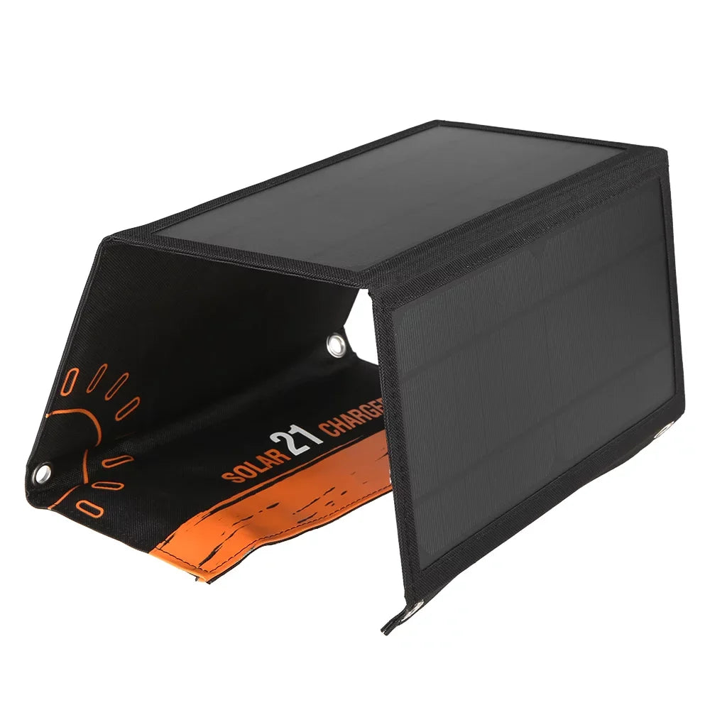Tool Dual Source, Sun with Camping Foldable 21W Andoer Ports, USB Hiking Survival for Portable and