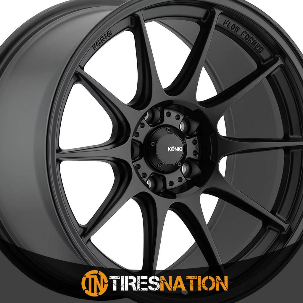 Konig Semi-Matte 57B +35et Wheel Dekagram 16x8 4x100 Black