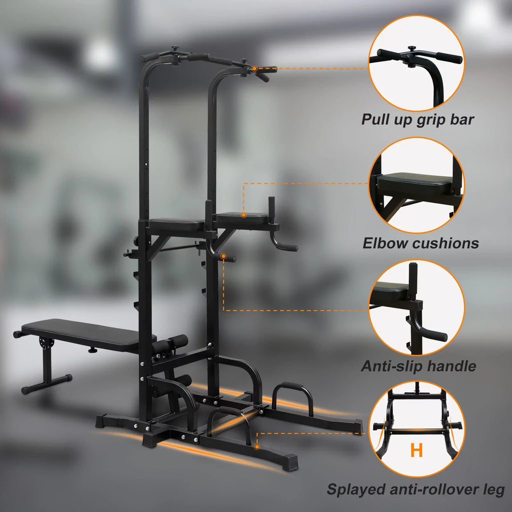 Up Bench Multi-Function Stand Height Power Gym GIKPAL Adjustable Tower Home Pull Equipment for Heavy Training Dip Fitness Duty Station Office with Bar
