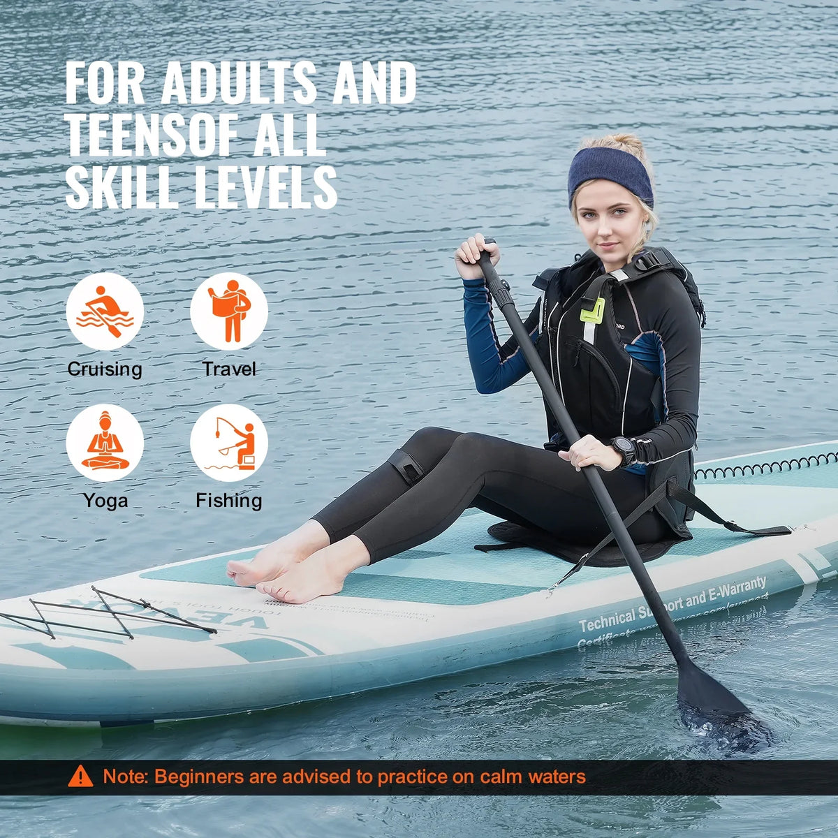 Kayak ft Inflatable 10 Seat SKYSHALO Up with Board Board Accessory Stand Paddle