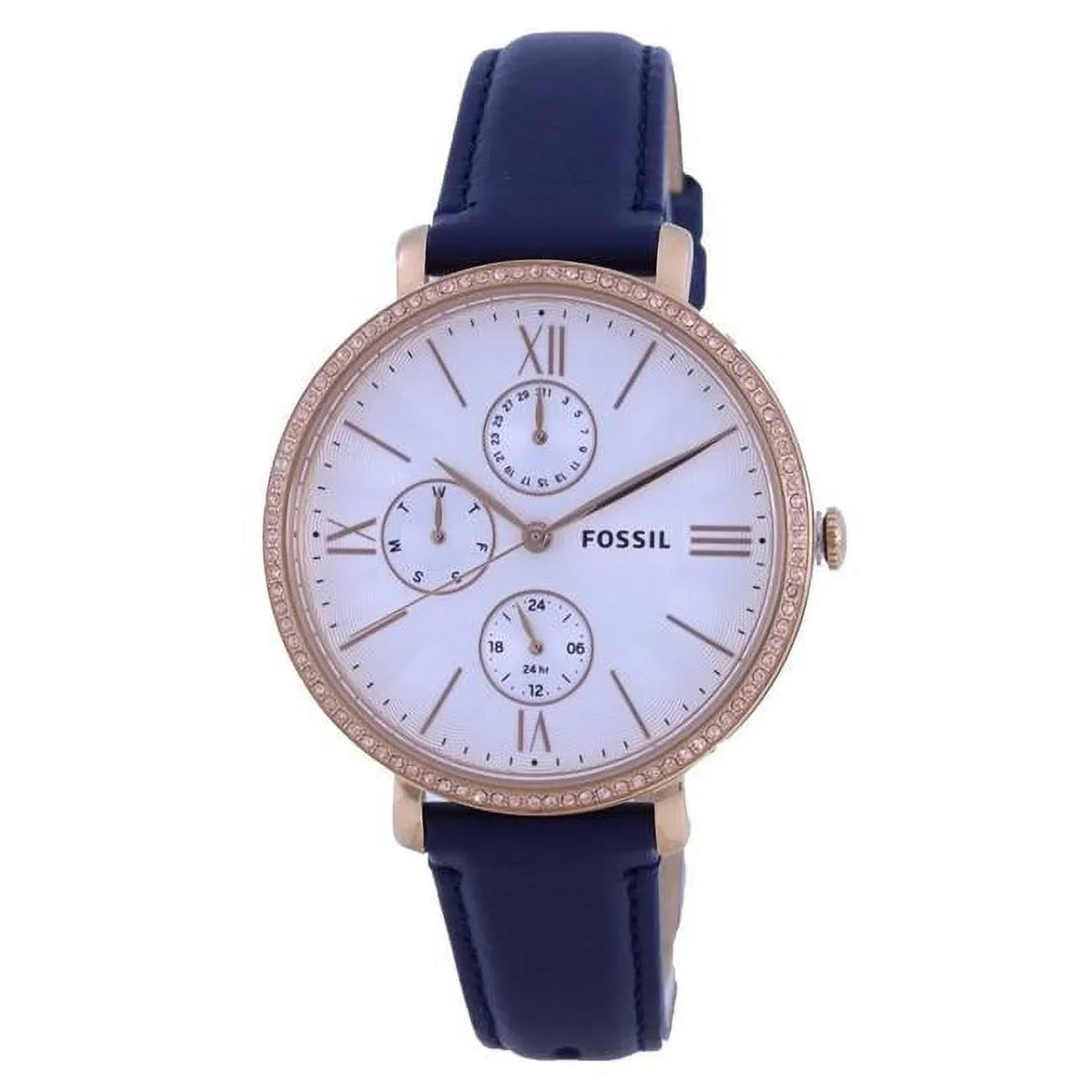 Fossil Watch Crystal Multi-Function Quartz Silver Ladies Dial ES5096 Jacqueline