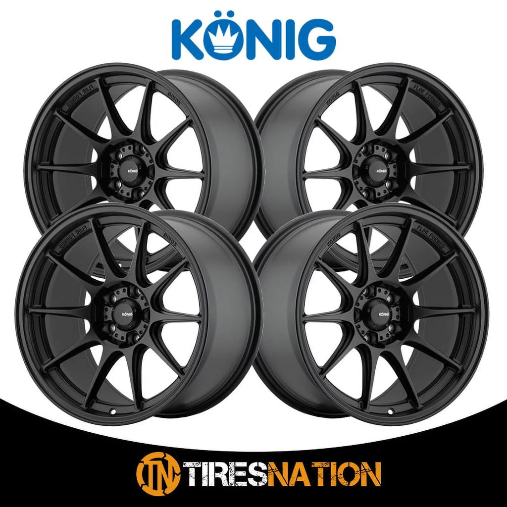 Konig Semi-Matte 57B +35et Wheel Dekagram 16x8 4x100 Black