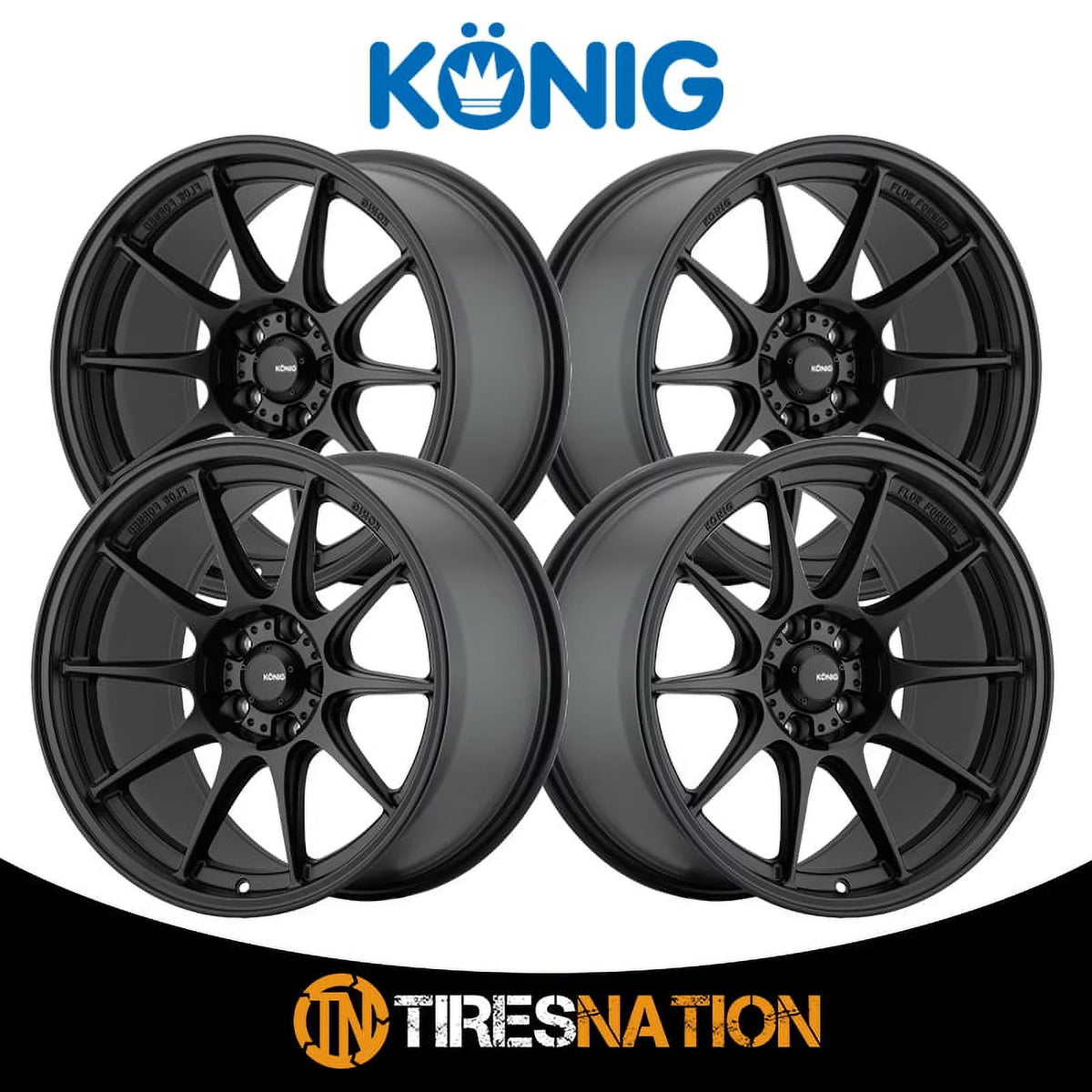 Konig Semi-Matte 57B +35et Wheel Dekagram 16x8 4x100 Black