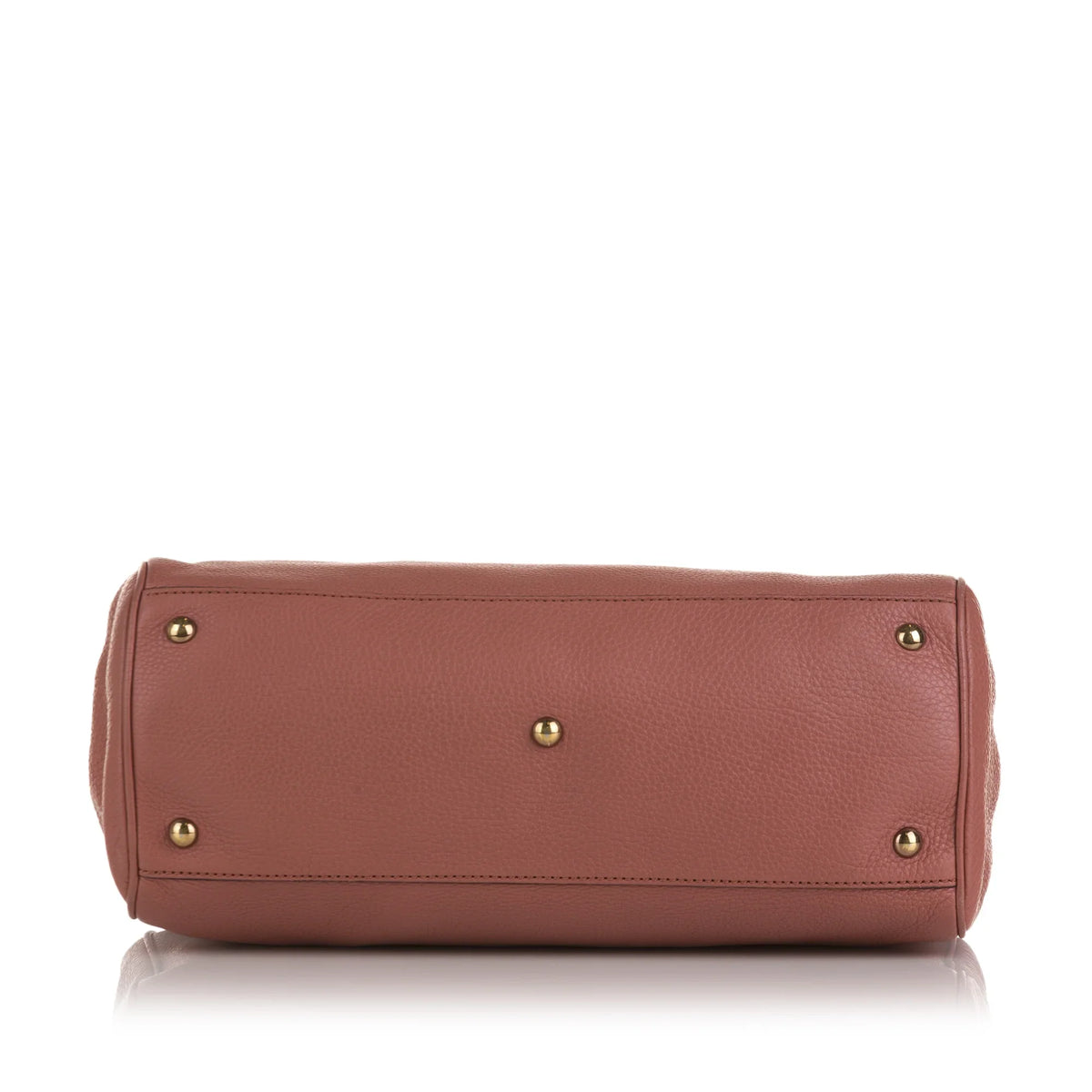Authenticated Shopper Leather Calf Pink Pre-Owned Satchel Bamboo Gucci Unisex (Fair)