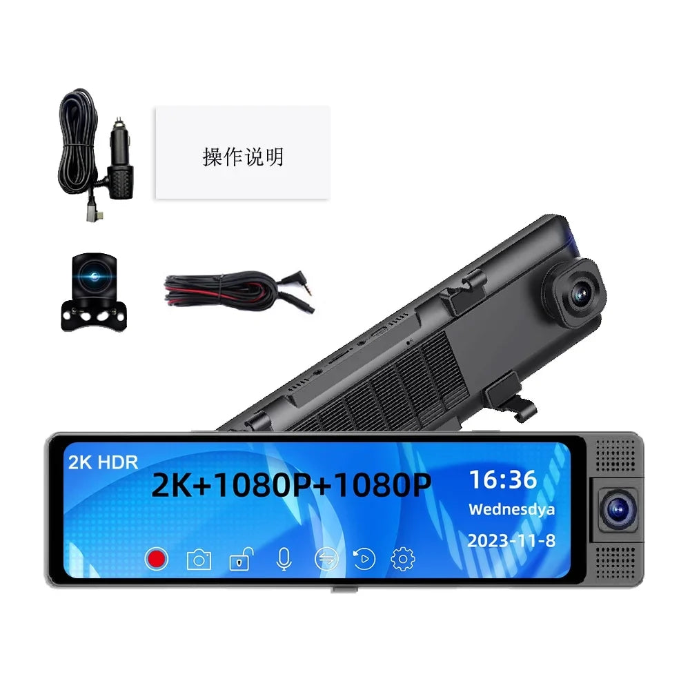 Walmeck Recorder Auto Driving Camcorder, Safety Angle Wide Mirror Rearview Recorder, Dashcam Camera, Car