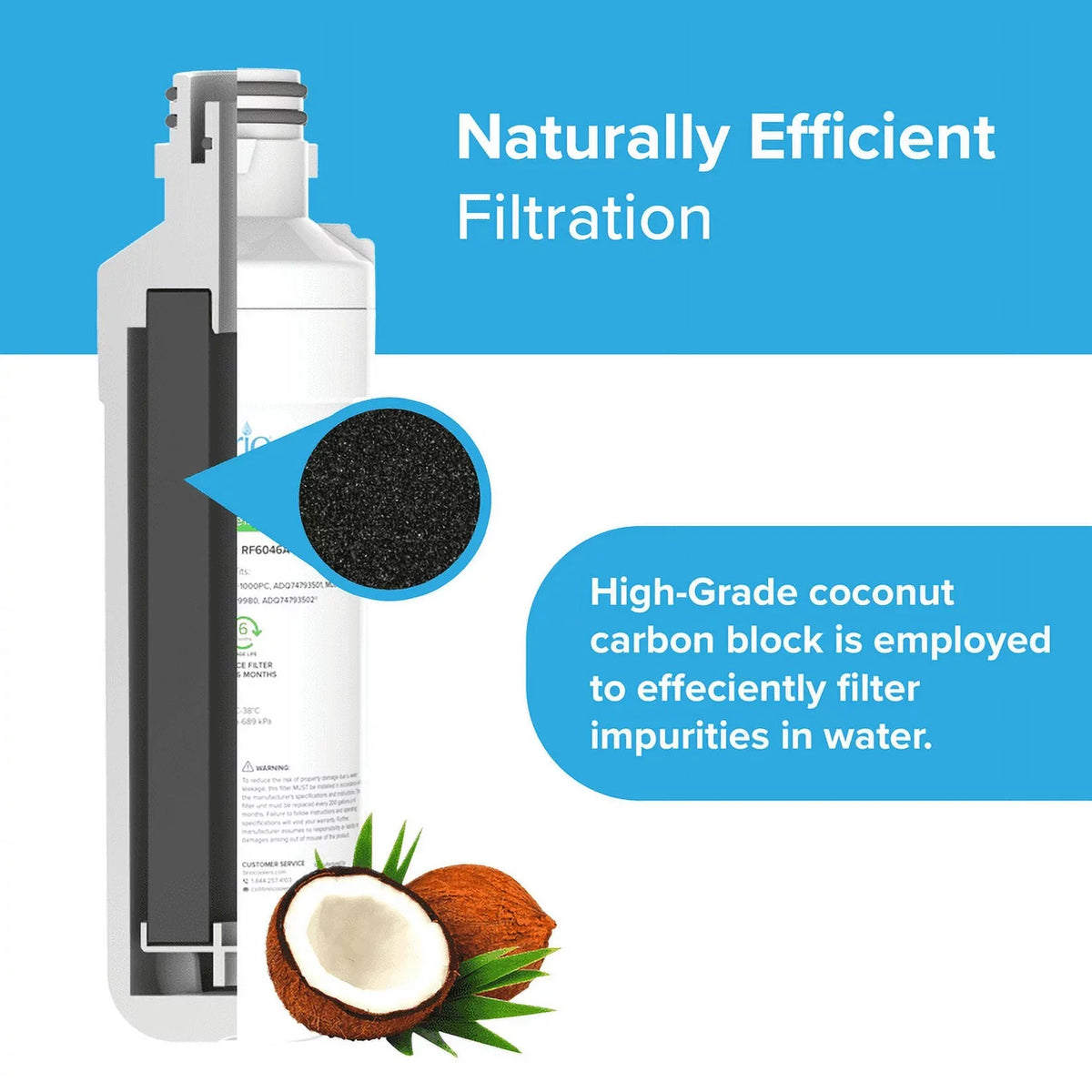 LT1000PC, Refrigerator LT-1000PC, With 6046A Brio Water LGLT1000P, Filter LT1000PCS, Replacement ADQ74793501 Compatible