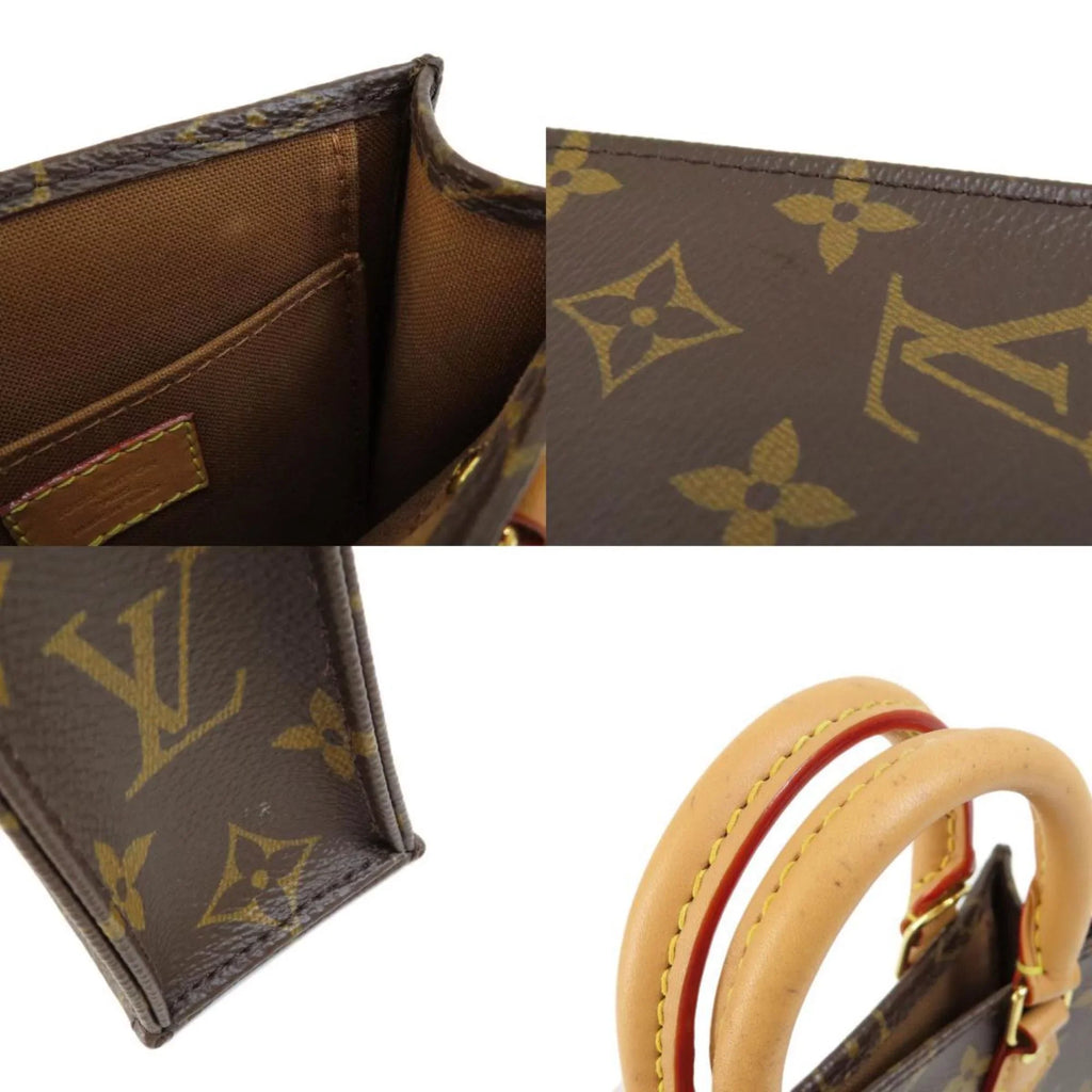 Monogram LOUIS Sac Pla Vuitton VUITTON Women's Petite Canvas Louis (Good) M69442 Handbag Pre-Owned