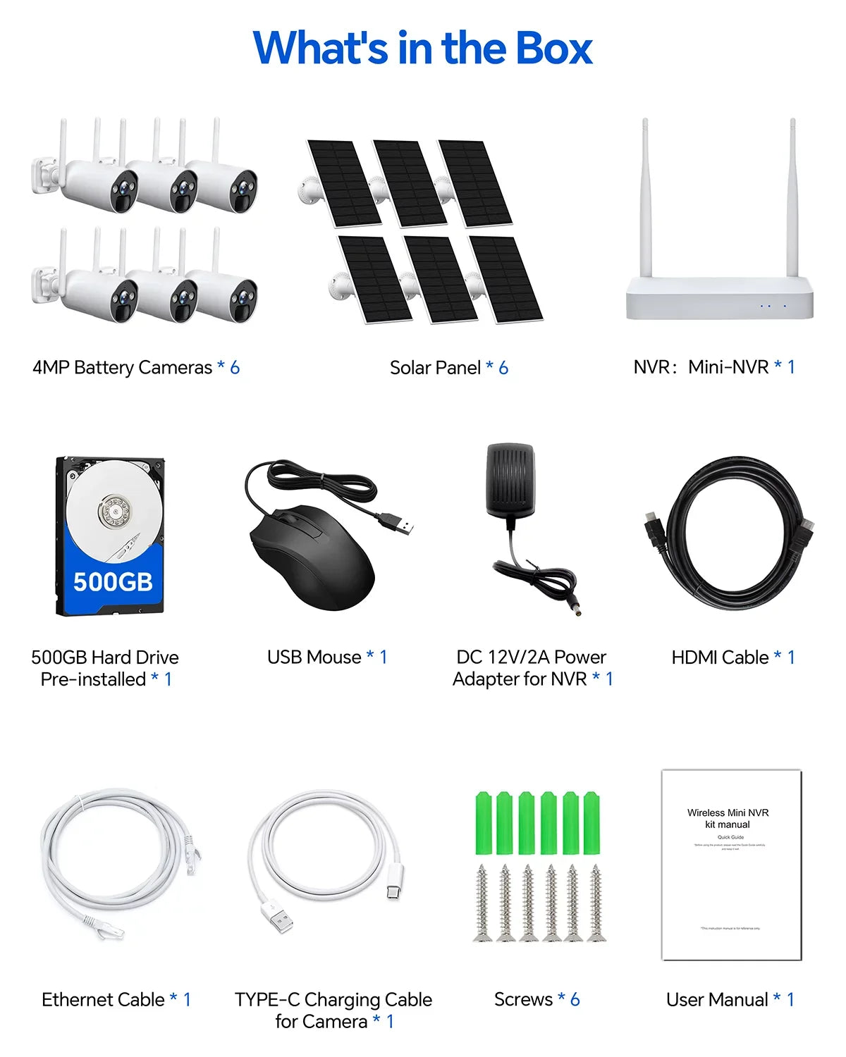 Security 6 Toguard Camera HDMI Battery SC17 10CH Outdoor Bullet WiFi Camera Surveillance System 2K/4MP Solar Connector NVR Pcs Wireless