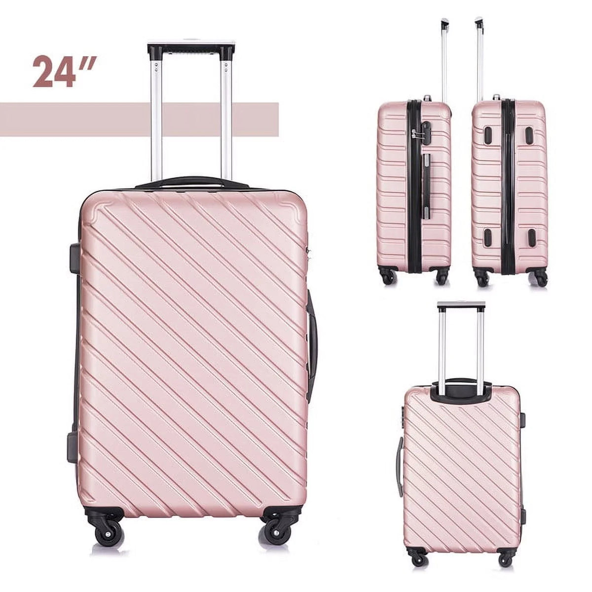 rose Luggage Hardshell Suitcase,Carry Luggage Free gold On Sets,Travel Cover&Hanger Inside with Wheels Spinner Piece 4
