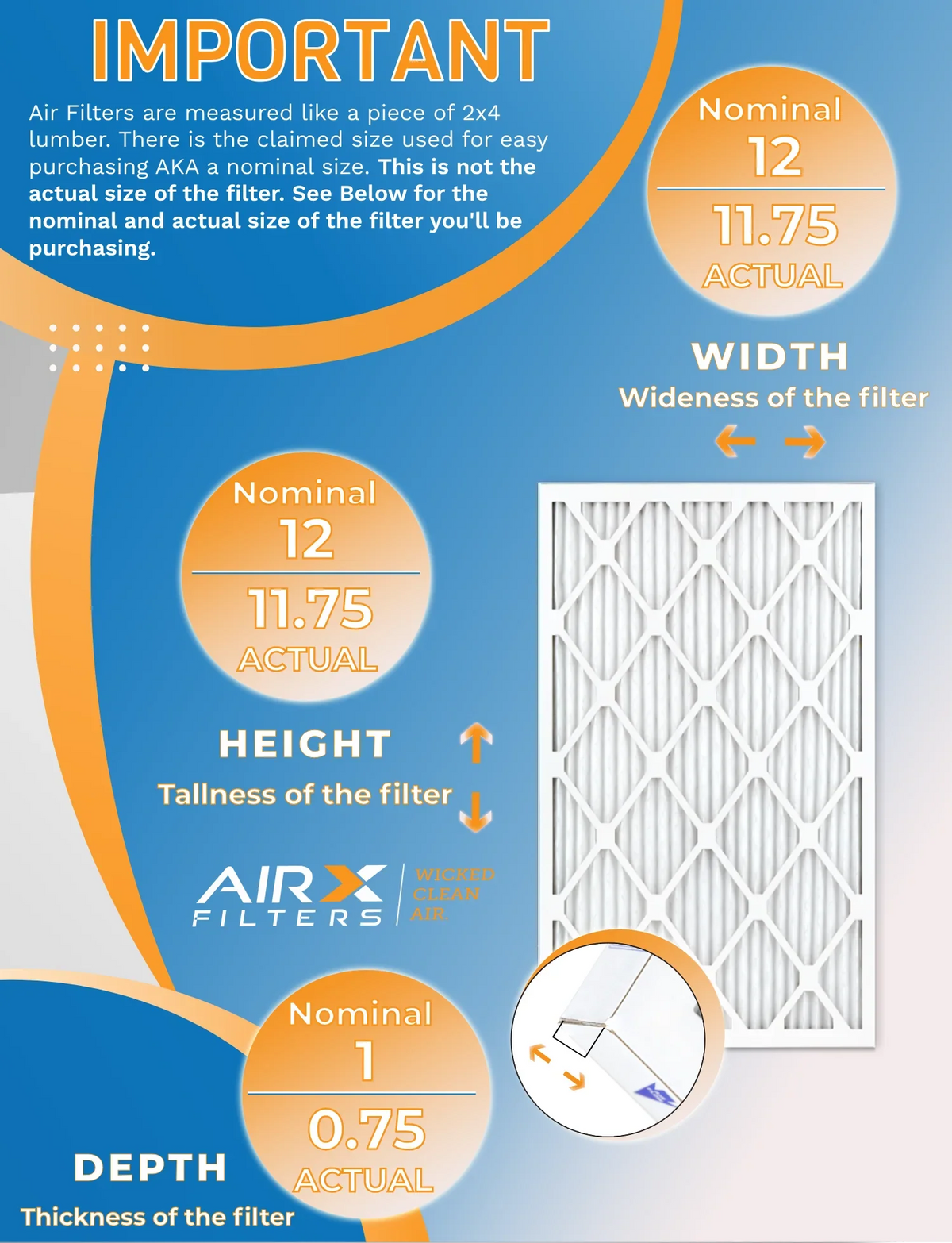 Air in Filters 1200 MPR FPR MPR AIRX to MERV Filter 12x12x1 by Pack of WICKED 7 12 USA Made 1000, - Rating, Comparable AIR. 11 CLEAN FILTERS & Furnace