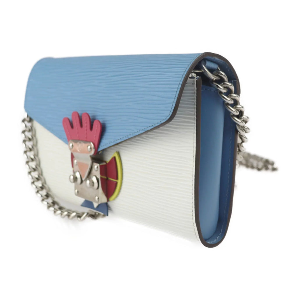 Louis Mask LOUIS Vuitton Bag Long Blue Multicolor (Good) M60795 Epi Hardware White Silver Pre-Owned Series Tribal VUITTON Wallet Chain Leather Shoulder