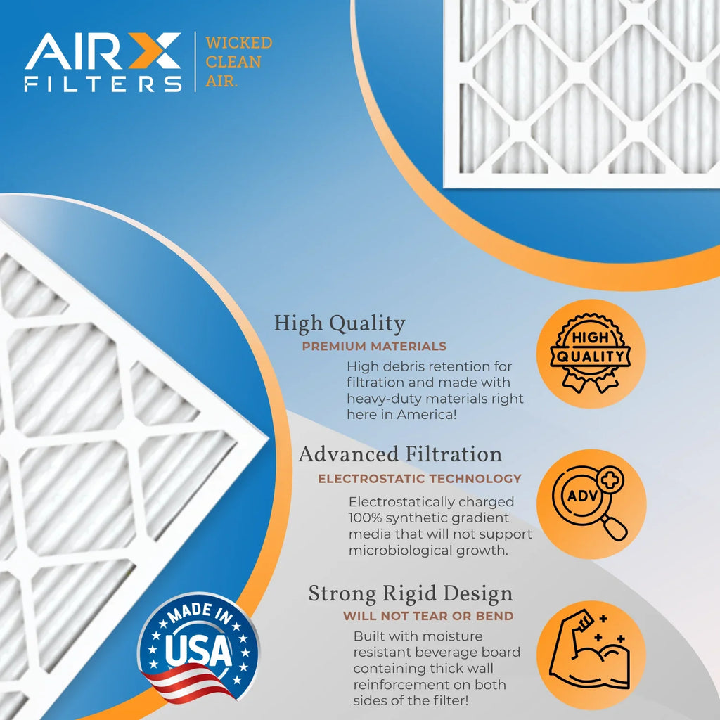 Furnace 10x10x1 by Filter HVAC 2200 Electrostatic Pack AIR. Filters USA FILTERS & 13 1500 Made to Comparable Pleated FPR AC MERV Premium 6 - 10x10x1 Conditioner AIRX WICKED Filter MPR CLEAN Air Air 9