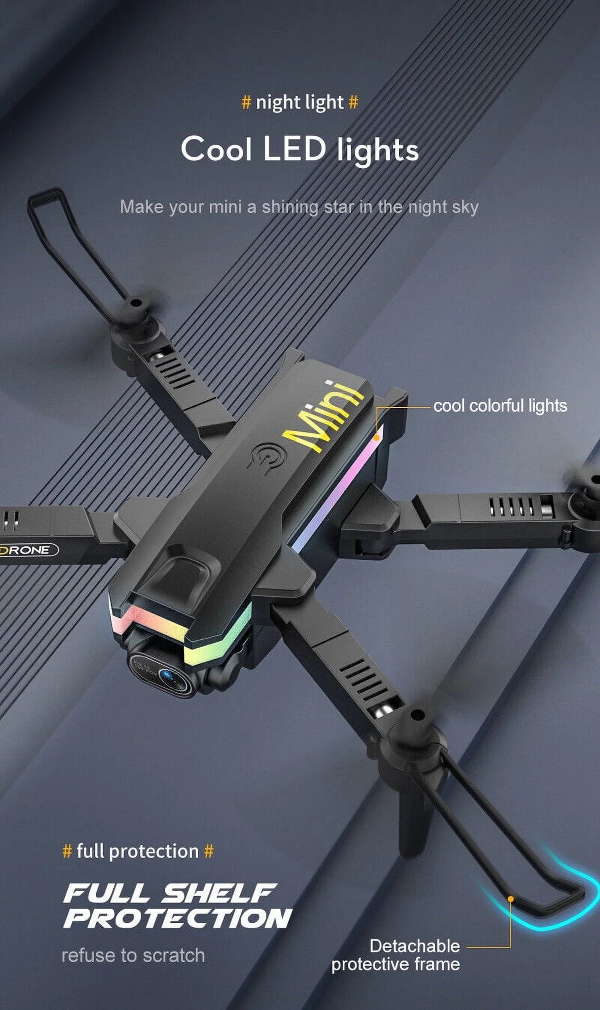 Pro Aerial Quad - Camera JahyShow SkyCapture Folding Photography HD Drone Dual - Mini Black 4K with