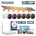 Security 6 Toguard Camera HDMI Battery SC17 10CH Outdoor Bullet WiFi Camera Surveillance System 2K/4MP Solar Connector NVR Pcs Wireless