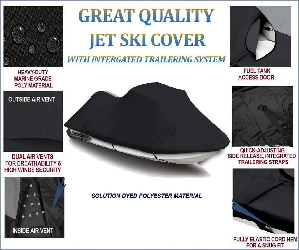 XP PWC Bombardier Sea Cover Compatible SKI BLACK 600D for 1-2 1992 Sea-Doo JET Seater 580 Doo