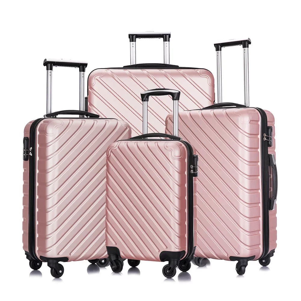 rose Luggage Hardshell Suitcase,Carry Luggage Free gold On Sets,Travel Cover&Hanger Inside with Wheels Spinner Piece 4